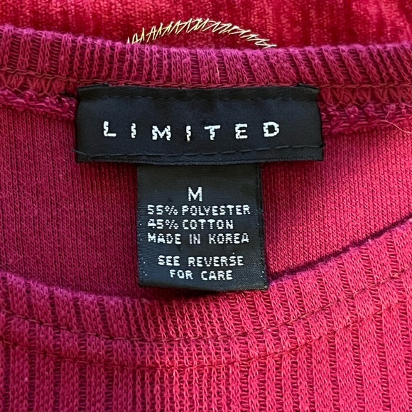 Limited Deep Red Ribbed Top - Picture 3 of 11